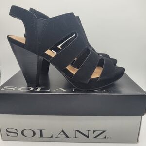 Solanz Kendra 3.25" Black Heels Size 6.5 M